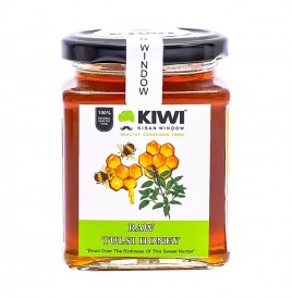 Kiwi Kisan Window Raw Tulsi Honey   Glass Jar  350 grams